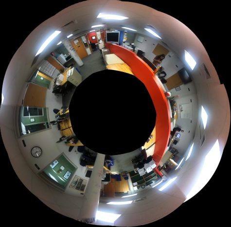 A 360° photograph of our newsroom taken with 360 Panorama. Photograph by Kaitie Huss.