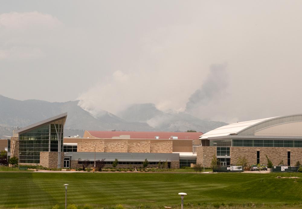 The High Park fire seen fromt he CSU main campus. Photo: John Sheesley for the Rocky Mountain Collegian