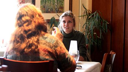 Anna Bernhard and Monica Deming from the Art Department enjoying lunch at the Aspen Grille Thursday Sept. 27.