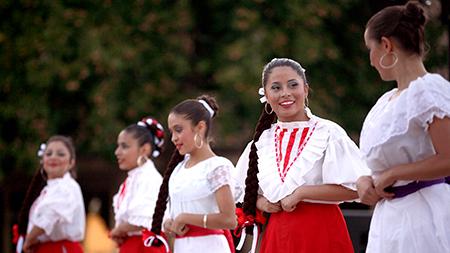 Danzantes Folkloricos from Fort Collins celebrate El Grito by performing traditional mexican dances on the Plaza Friday night. El Grito de Dolores is a holiday on Sept. 16 that honors of the cry for independence by Miguel Hidalgo y Costilla which sparked revolution in 1810.