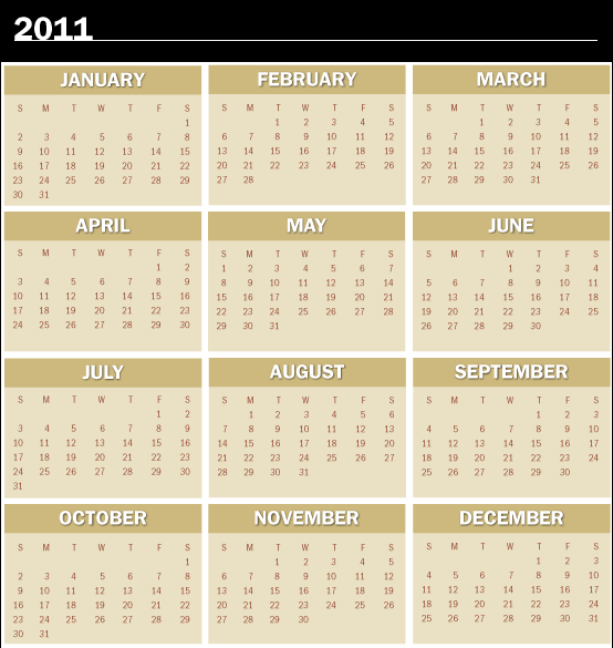Weekender calendar