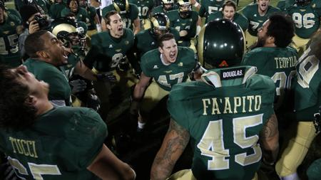 The Colorado State Rams face the New Mexico Lobos at Hughes Stadium for their final game of the season. The Rams prevailed over the Lobos 24-20.