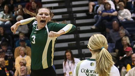 Colorado State Volleyball faces off against University of Northern Colorado in Greeley, Colo. Tuesday evening. The Rams defeated the Bears three games to one.