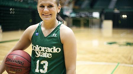 Freshman Taylor Varsho smiles after practice Thursday in Moby Arena. Varsho averages 5.3 points per game off the benc this season.