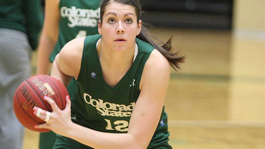 Junior forward Sam Martin prepares to attack the defense in the triple threat position. Martin became only the sixth CSU player to surpass 1,000 points and 500 rebounds in her junior season Wednesday.