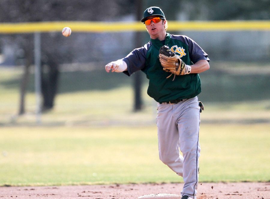 Brian Svetic makes a play at second base at practice on Thursday. The CSU Rams will be playing Metro State on Tuesday.