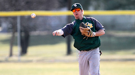 Brian Svetic makes a play at second base at practice on Thursday. The CSU Rams will be playing Metro State on Tuesday.