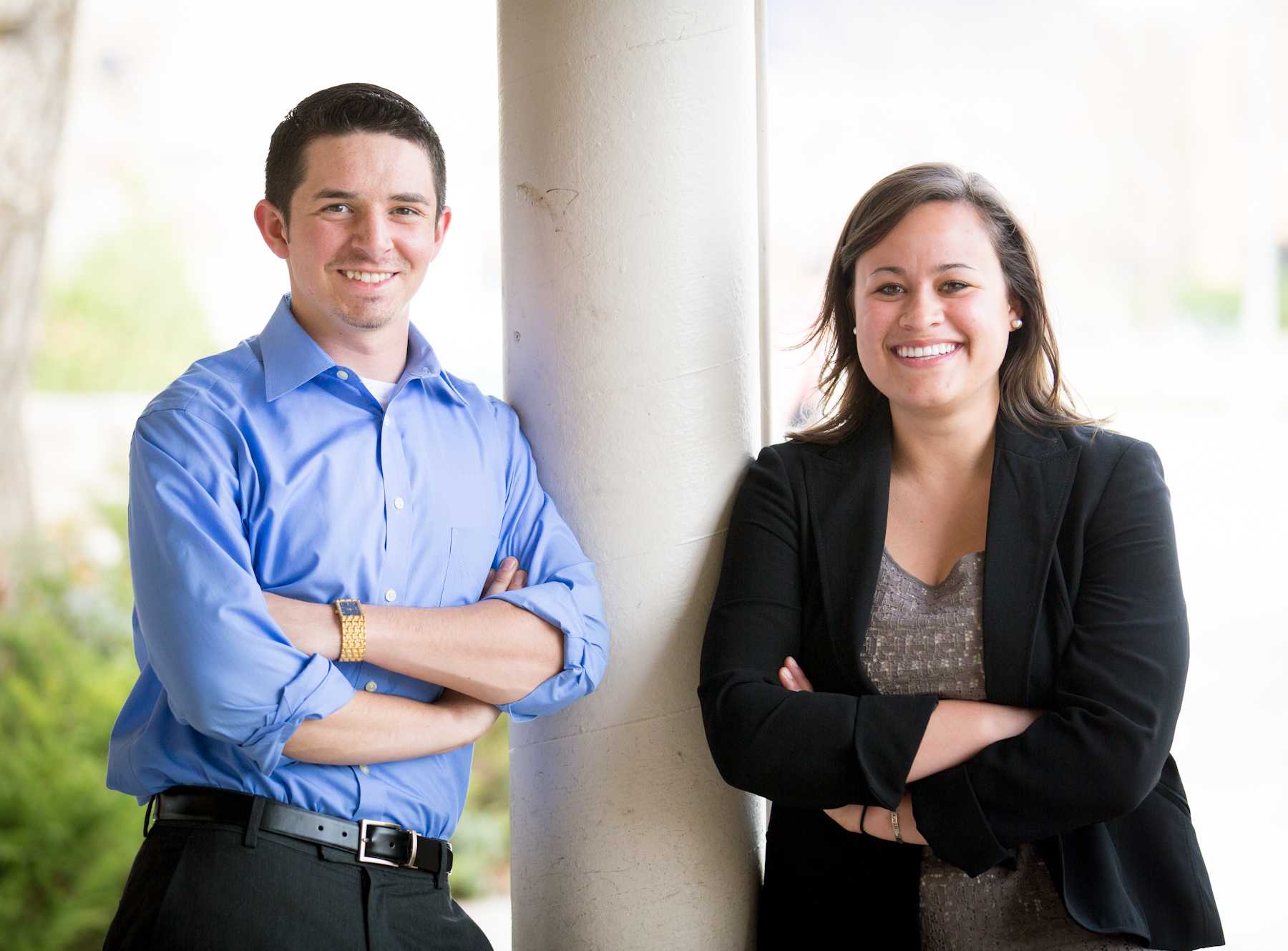 Associated Students of CSU Vice President Joe Eden, left, and President Regina Martel are almost done with their one year term as Colorado State. Martel's proudest accomplishment was her strides in the RamRide program.