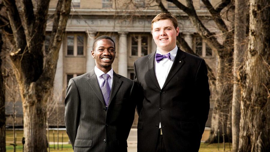 ASCSU Presidential candidate Nigel Daniels, left, and ASCSU Vice Presidential candidate Andrew Olson.