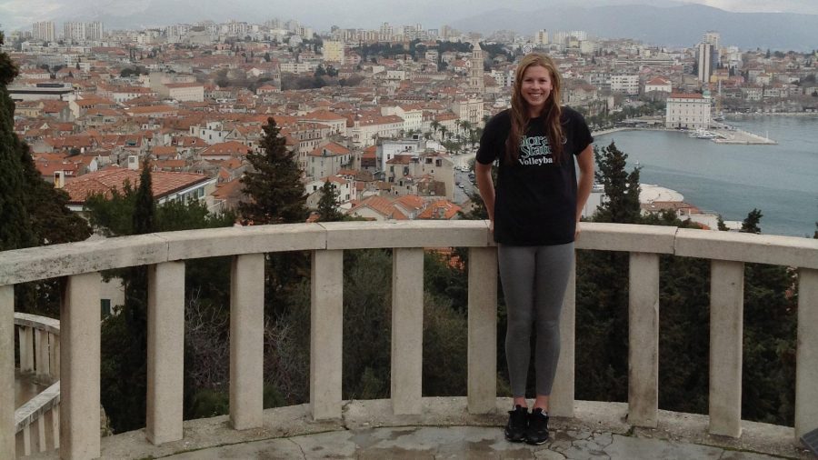 Megan Plourdes living it up playing professionally in Croatia