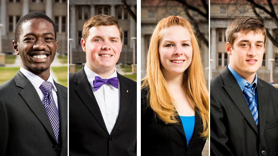 Left to right, ASCSU Presidential and Vice Presidential Candidate Nigel Daniels and Andrew Olson and ASCSU Presidential and Vice Presidential Wendy Bowling and John Stockley.