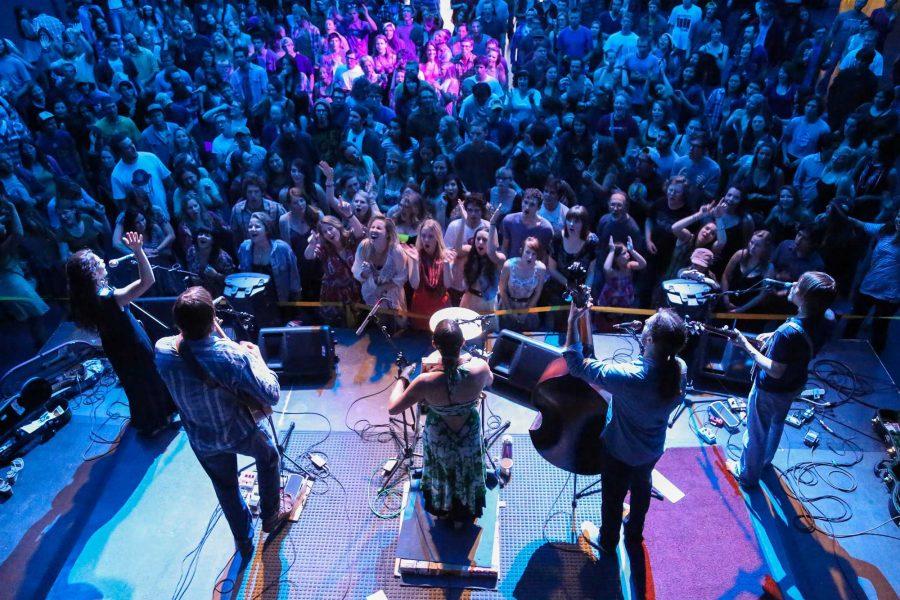 Elephant Revival plays to a crowded Lory Student Center Theater at the Spring Commencement concert Saturday evening. The concert marked the finale to the senior week celebrations before graduation next Saturday the 18th.