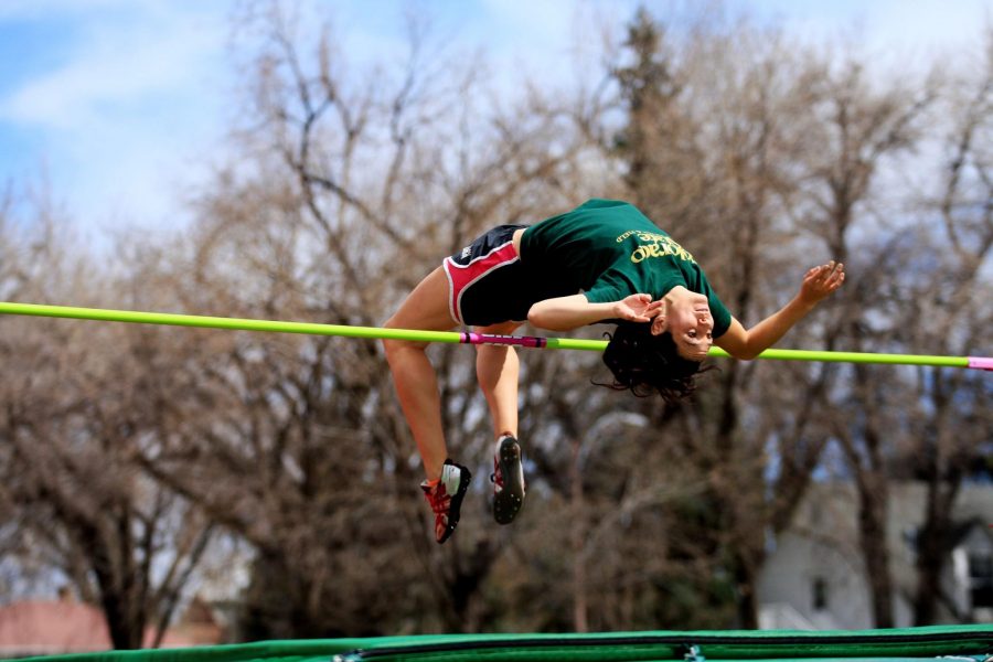Freshman, Monica Franco practices her high jump form Tuesday afternoon in prepreation for the Las Vegas meet this coming Saturday.