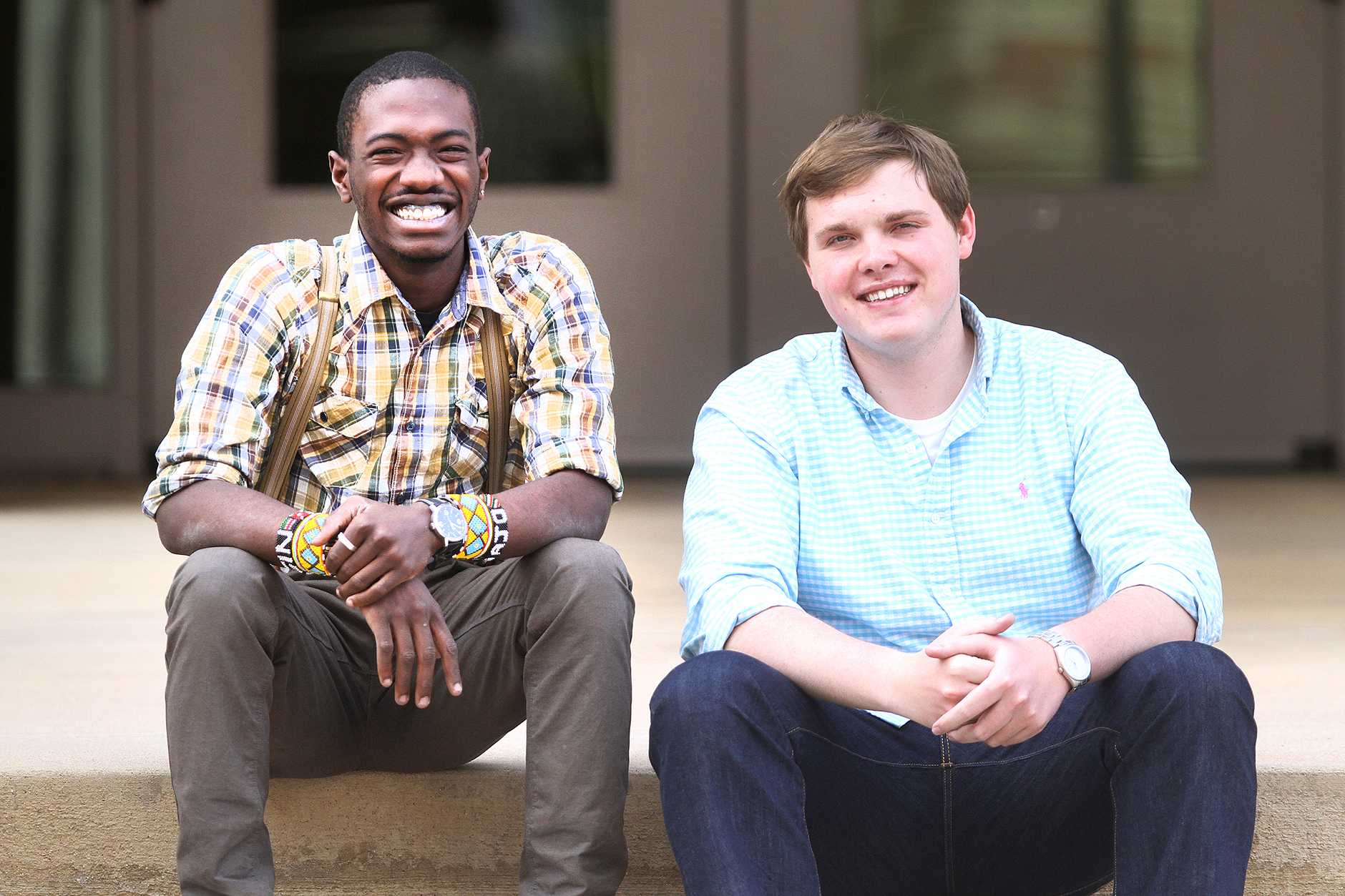 Nigel Daniels,left, and Andrew Olson have plans to better connect ASCSU and the student body for their 2013-14 term. They also are going to strive to bring more students into the student government program.