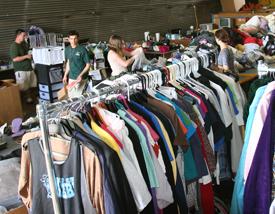 The surplus sale from summer 2012 sold a number of clothing items. This year's sale will be June 15 and 16. Photo credit: Today@Colorado State