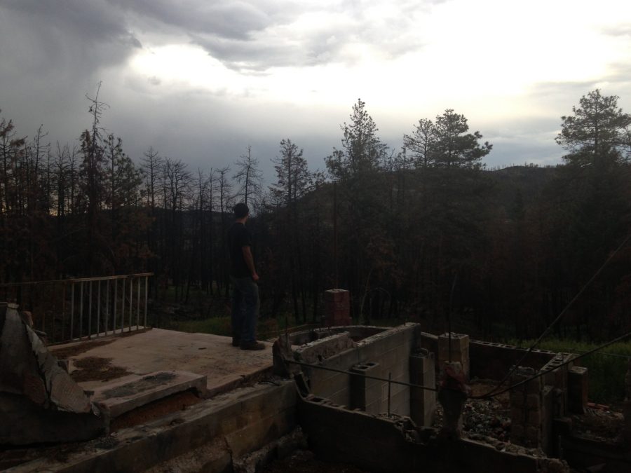 Kyle McGraw gazes across the horizon at his property that was destroyed due to the High Park Fire. 