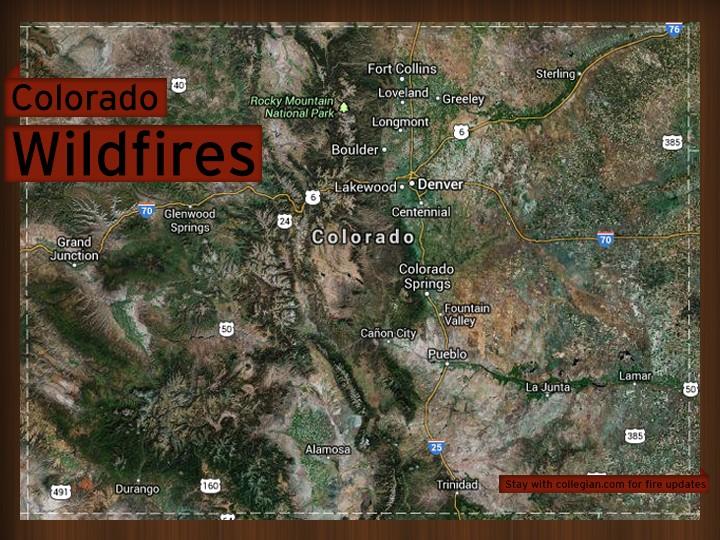 Colorado wildfire locations