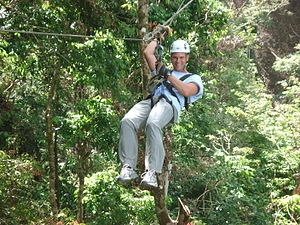 English: Zip Line Canopy tour in Jaco Beach. One of the top canopy tours in the country. (Photo credit: Wikipedia)