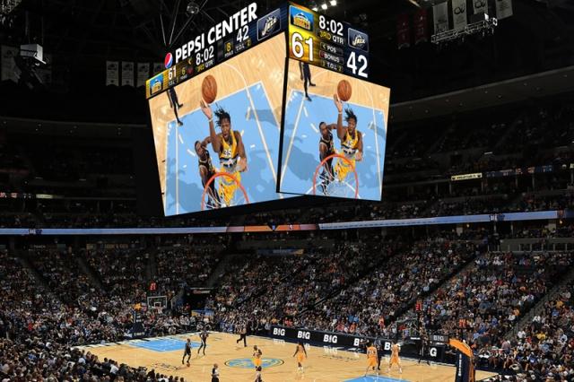 The worlds largest screen of its kind will find home in Pepsi Center. Each screen providing 8.5 million pixels. (Photo courtesy: Denver Nuggets)