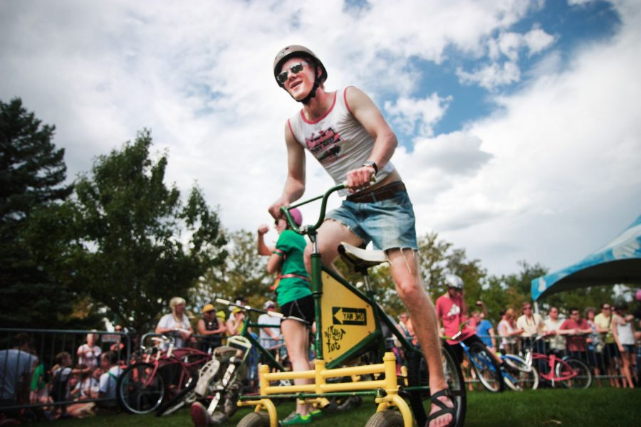 New Belgium set up an arena for excited Tour de Fat participants to zip around on quirky and fun bikes during the Tour de Fat Festival August 2013.  (Collegian File Photo) 