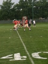 CSU quarterbacks work on drills during practice on Wednesday, Aug. 7.