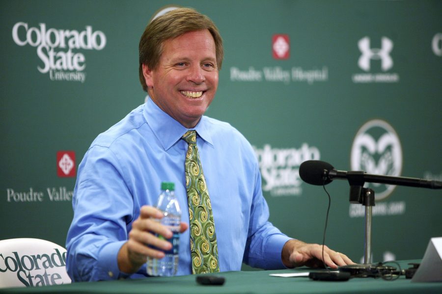 Football Head Coach Jim McElwain simles with recounting CSU's successes at Saturday's against UTEP during  the press conference Monday. McElwain and the Rams will use their bye week  to work on fundementals.