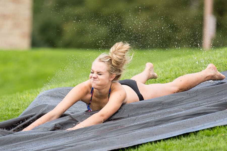 Student Make Slip N Slide from tarp on campus (Slideshow)