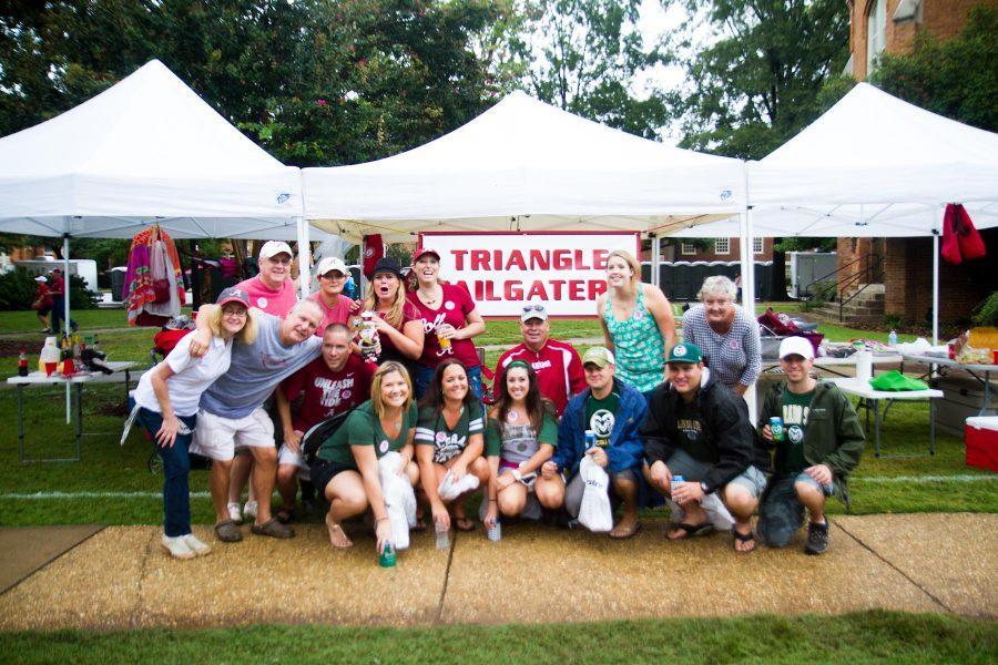 CSU and Alabama fans tailgate in the Quad next to Bryant-Denny Stadium in Tuscaloosa, Alabama. Some tailgaters showed up as early as 7 A.M. to start their football-filled day.