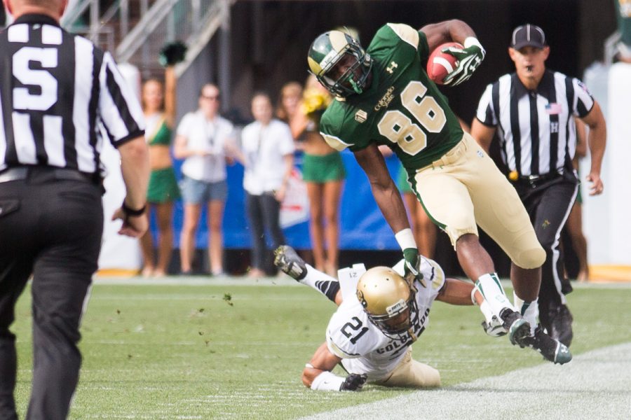 CSU tight end Kivon Cartwright, shown during a Sept. 1, 2013 game against Colorado, looks to have a big season coming off of a nagging foot injury. 
