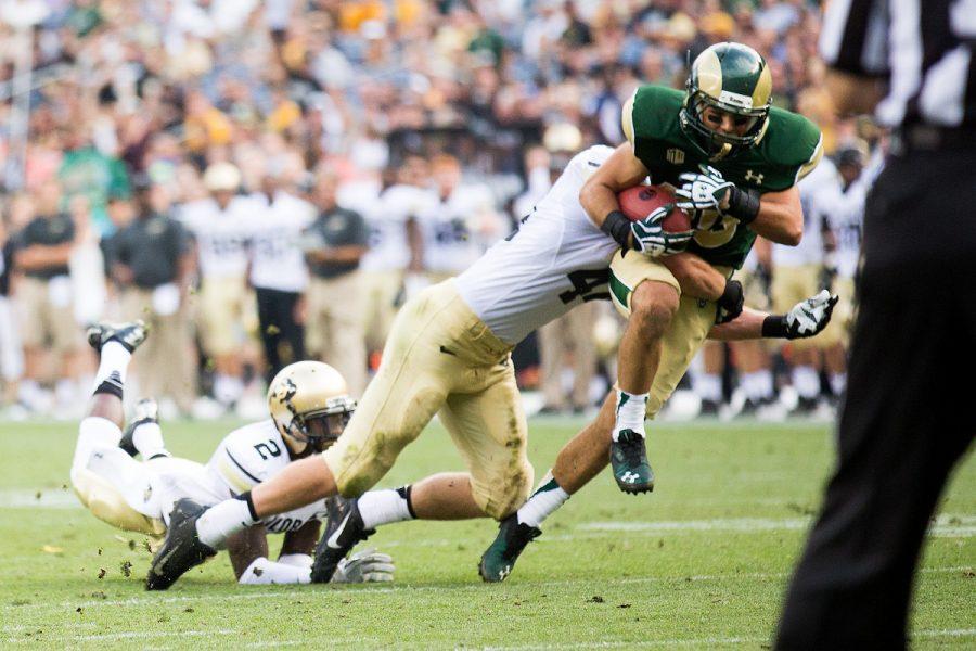 Colorado State and CU Boulder face off in the annual Rocky Mountain Showdown. Photo by Hunter Thompson