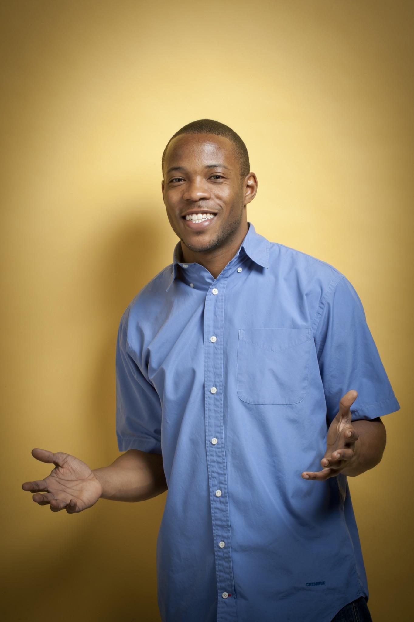 Juwon Akeem Melvin Coordinator with the Center for Advising and Student Achievement department photographed in studio. March 25, 2011