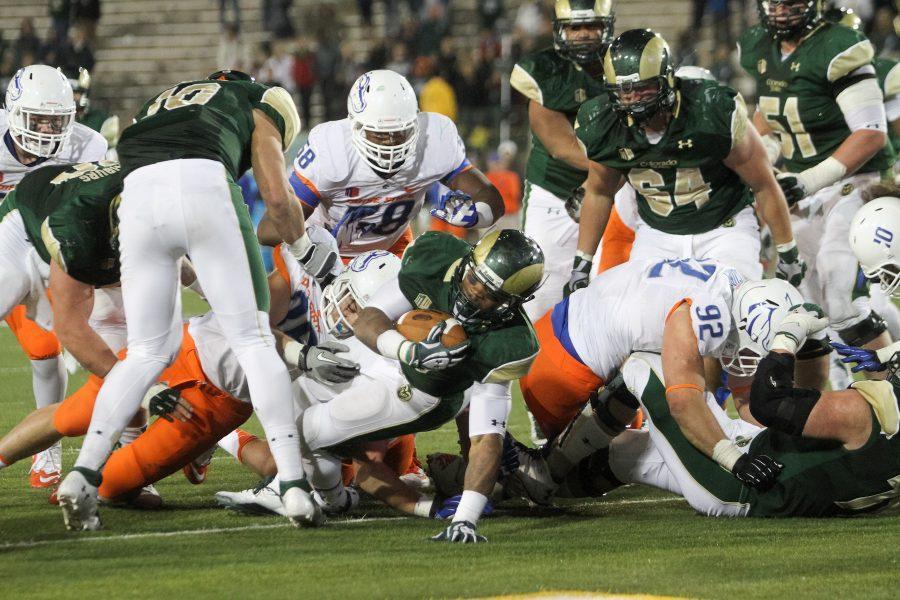 The Rams lose to Boise State 30-42 Saturday night at Hughes Stadium. Saturday night's game was the only game of the season to start at 6pm.