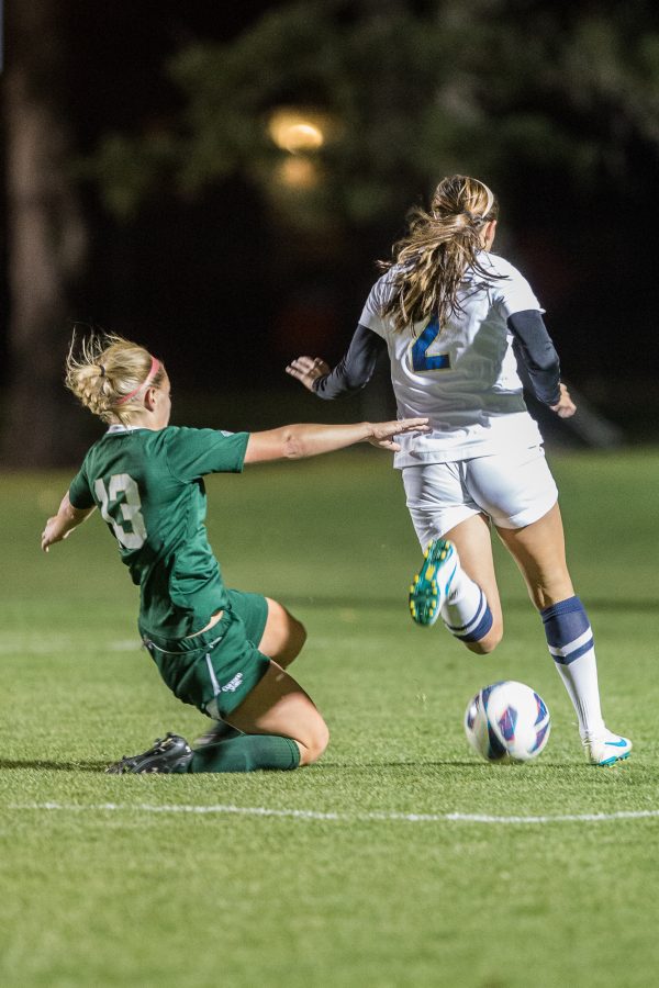 Colorado State defender Catherine Ruder, shown here against Northern Colorado last season, will play a key role for the Rams this weekend when they take on national powers Portland State and Iowa.