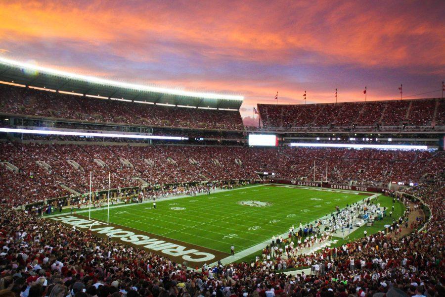 101,871 fans sit and watch the CSU at Alabama game on Saturday evening at sunset. The Rams lost 31-6 against the nations #1 team.
