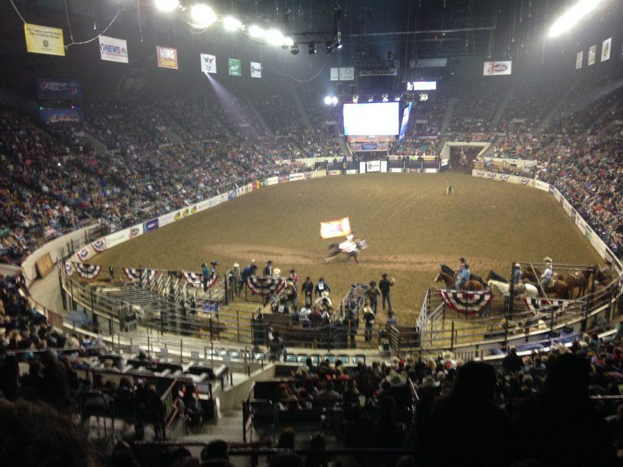 Opening of the Pro Rodeo at the National Western Stock Show. Photo credit Dixie Crowe
