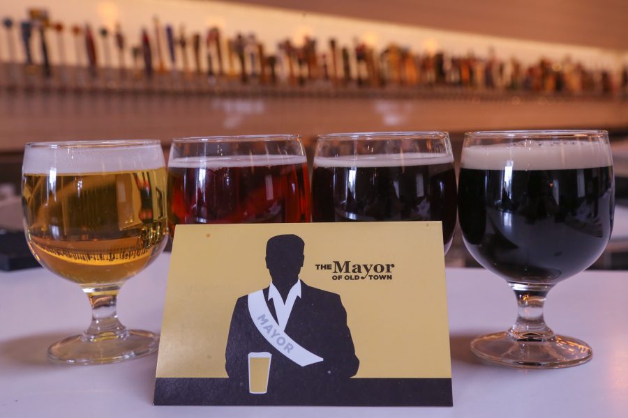 The Mayor of Old Town, located on Mason Street, northeast of campus, keeps 100 beers in tap at all times from a variety of breweries worldwide.