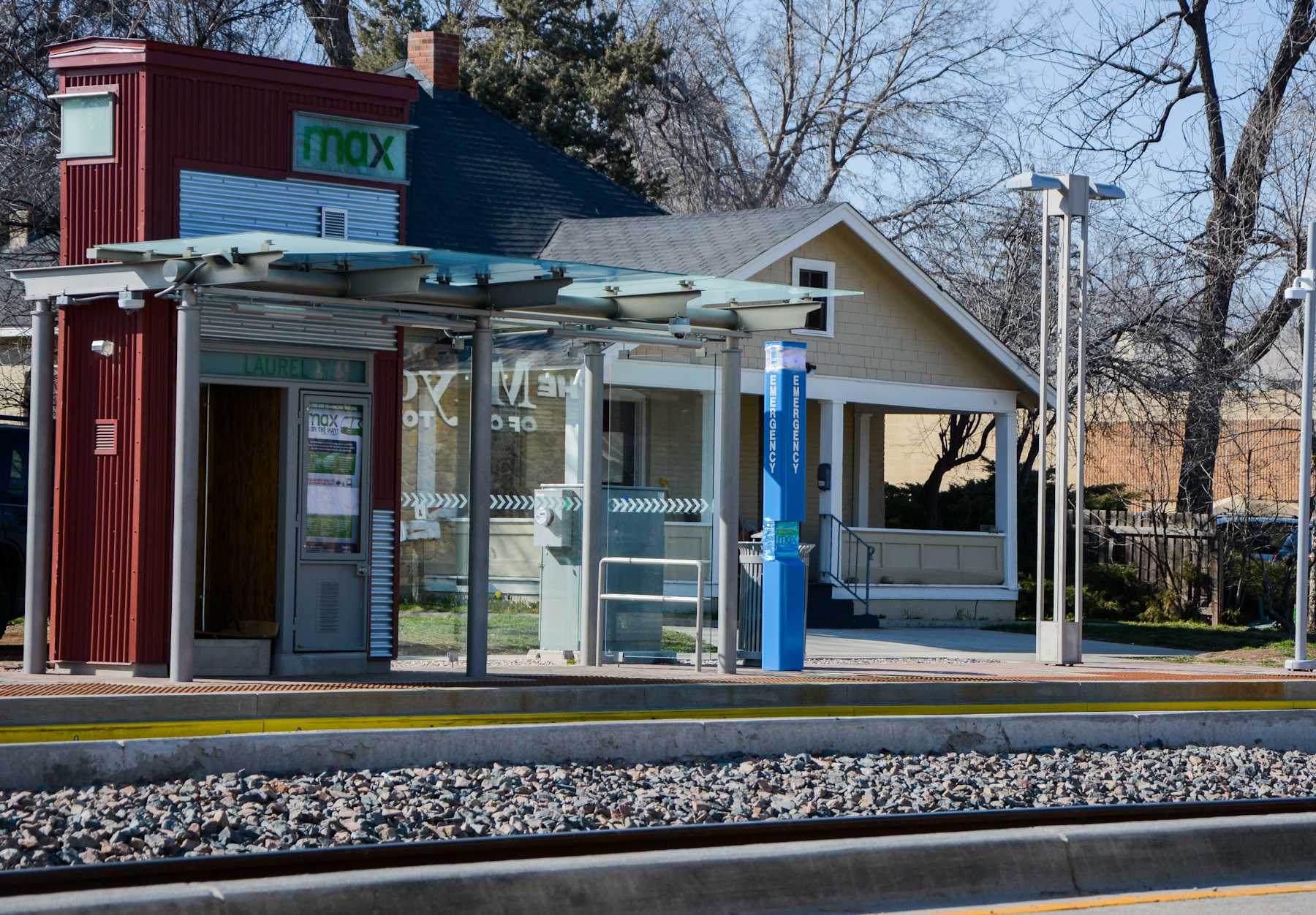 The MAX bus stations are popping up all along Mason Street thoughout Fort Collins. The system is currently undergoing testing and training before finally being installed.