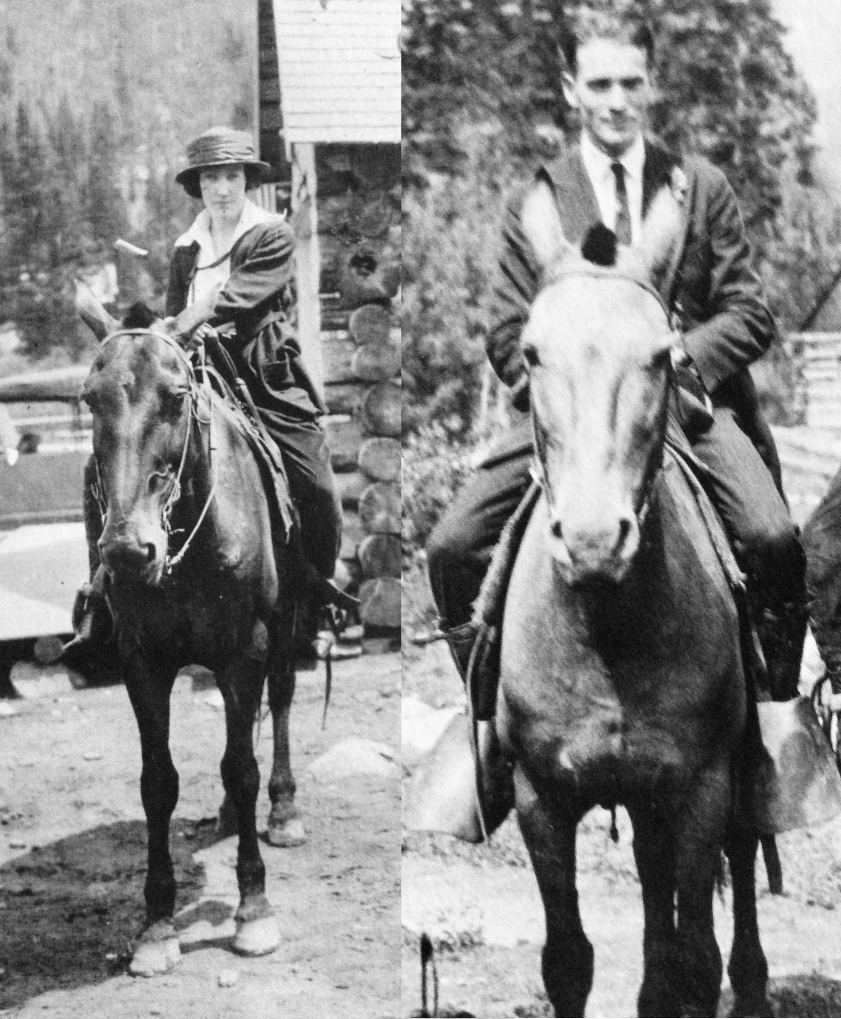 My paternal grandparents riding at their cabin in the mountains in Utah 1920. (Photos from family archives)