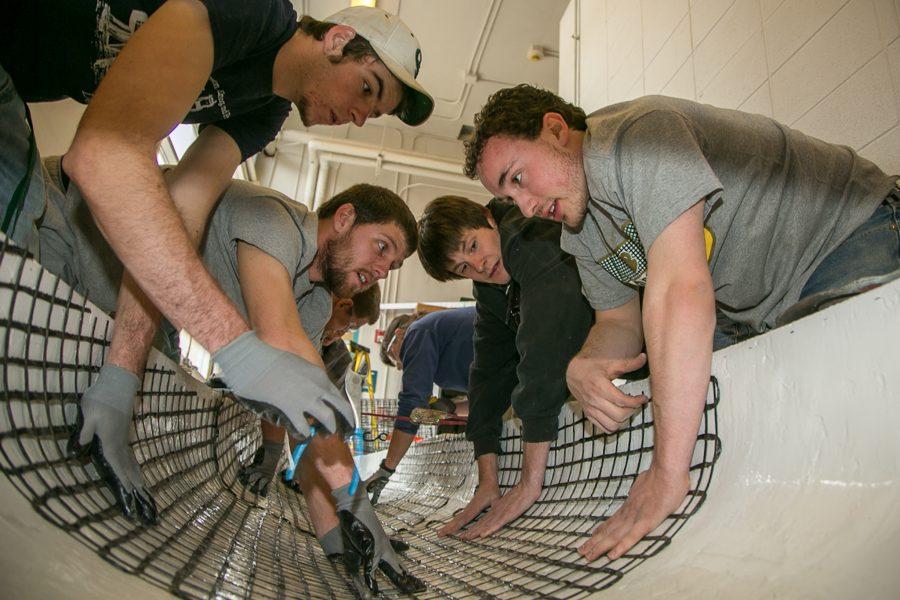A group of civil engineering students build a concrete canoe for the annual competition. The students will be racing the canoe at the south bay of Horsetooth Reservior on Saturday from 12-4pm.
