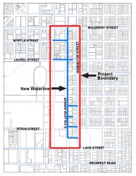 Detailed map of current construction project along College Avenue. Provided by the city website.