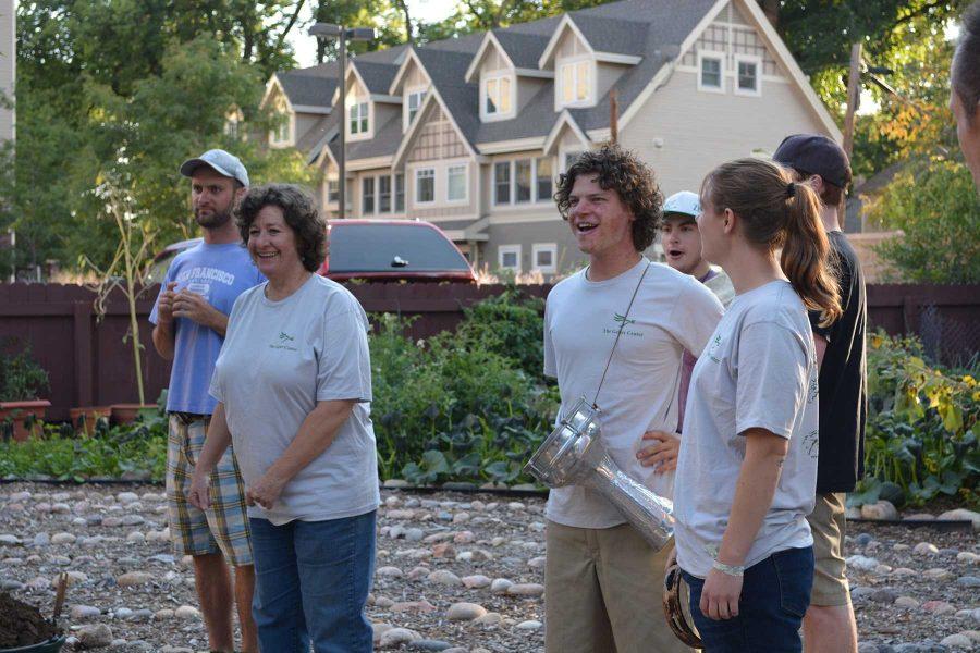 Members of the Geller Center and of the Fort Collins community gather to celebrate the land the Geller Center purchased from the Synod of the Rocky Mountains of the Presbyterian Church. Among them, Peggy Christiansen (second from the lef) and boichemestry sophomore Johnny Roos (third from the left). (Photo Credit: Megan Fischer)
