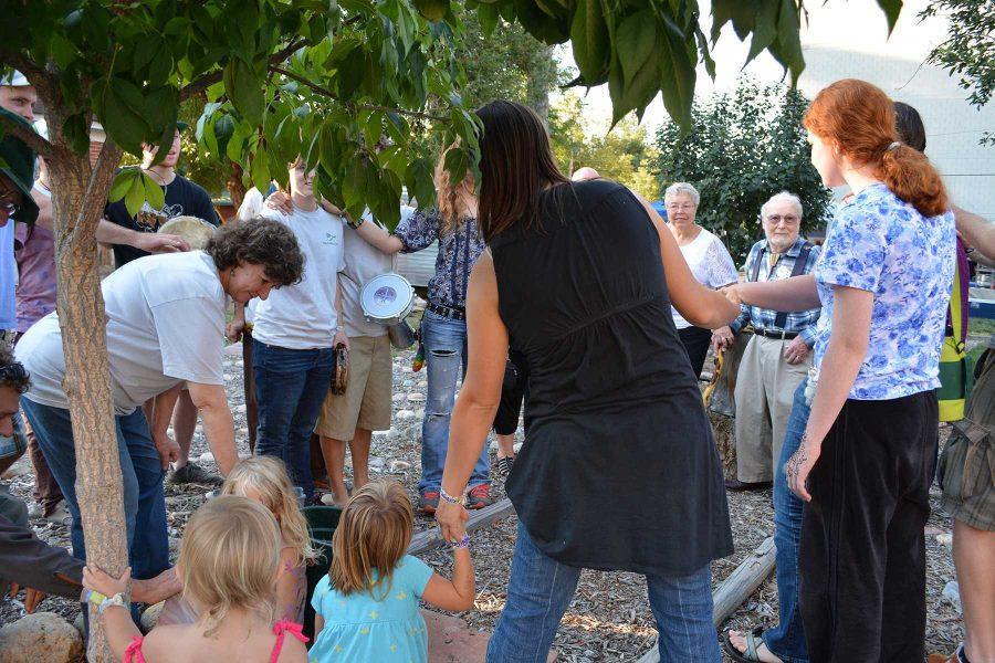 Members of the Geller Center and of the Fort Collins community gather to celebrate the land the Geller Center purchased from the Synod of the Rocky Mountains of the Presbyterian Church. (Photo Credit: Megan Fischer)