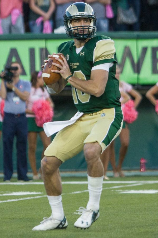 Former Colorado State quarterback Garrett Grayson was selected by the New Orleans Saints Friday in the 2015 NFL Draft. (Photo by Abbie Parr)