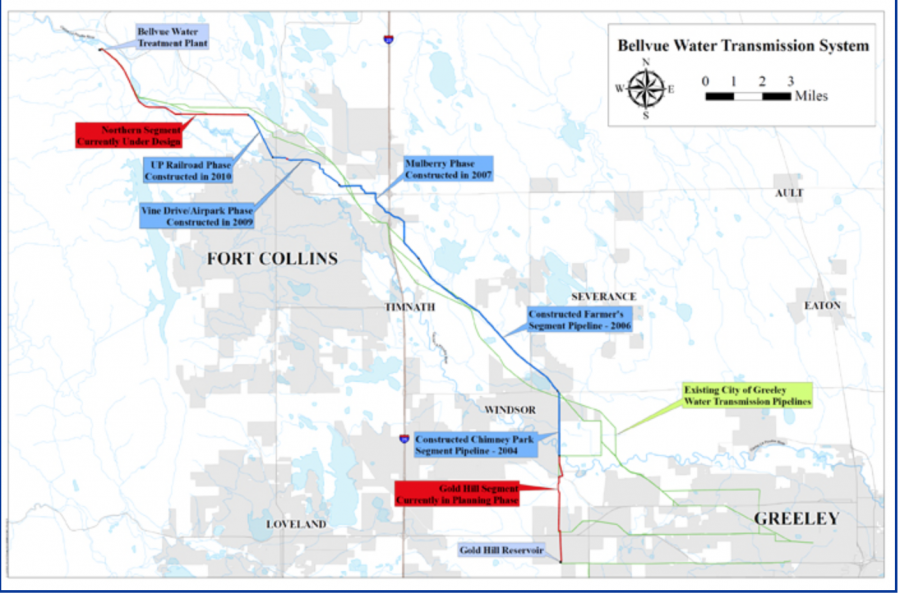 The pipeline travels from northwest of Fort Collins to the city of Greeley. (Photo credit: greeleygov.com)