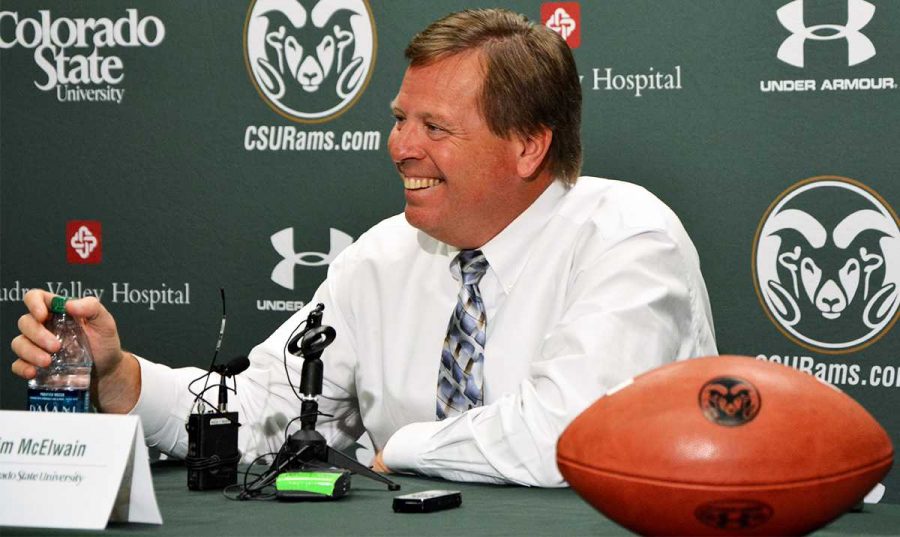 Colorado State head coach Jim McElwain has accepted the same position at the University of Florida.  (Photo credit: Keegan Pope)