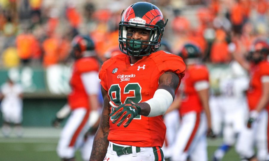 Former Colorado State wide receiver Rashard Higgins smiles during the 2014 Orange Out. (Collegian file photo)