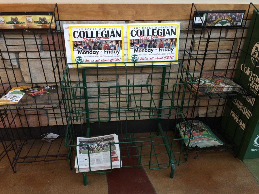 Collegian newspapers were removed from the North end of the LSC by the Larimer County Clerk, citing electioneering. 