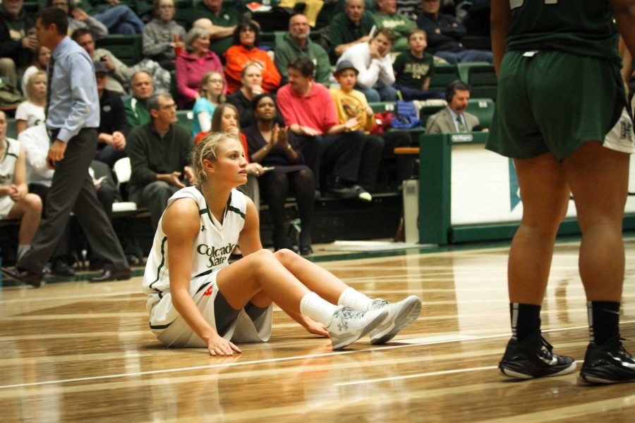 Colorado State forward Emilie Hesseldal looks on in disbelief during Friday's game against Hawaii. 