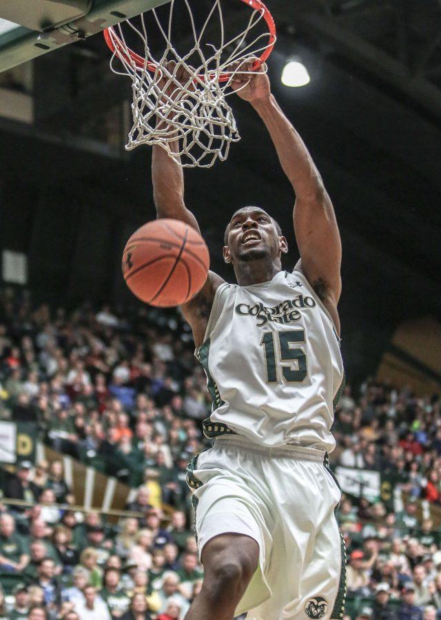 Tiel Daniels throws it down during a blowout win over Fresno State.