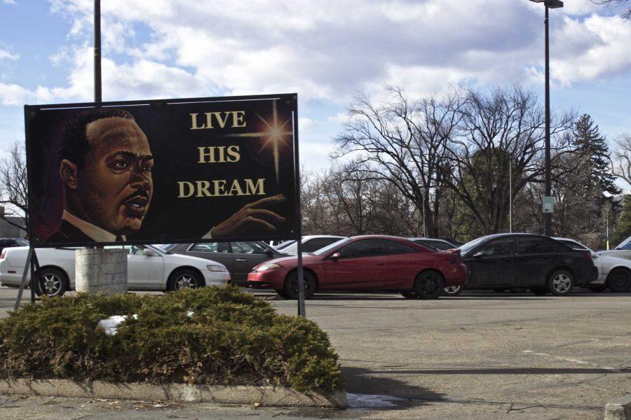 Throughout Fort Collins, there were several things posted in the streets to celebrate the legacy of MLK. (Photo Credit: Christina Vessa)